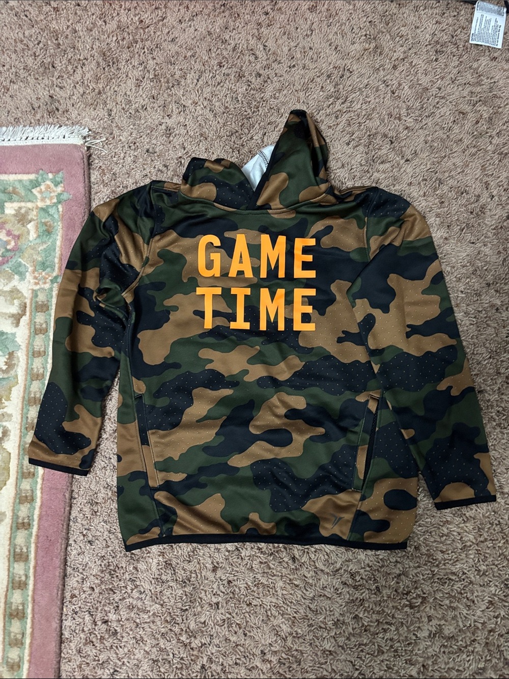 GAME TIME Kids' Camo Hoodie Jacket - Green/Brown